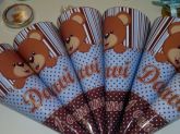 Cone Urso Azul e Marrom