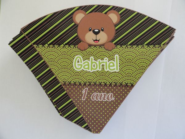 Cone Urso Verde e Marrom