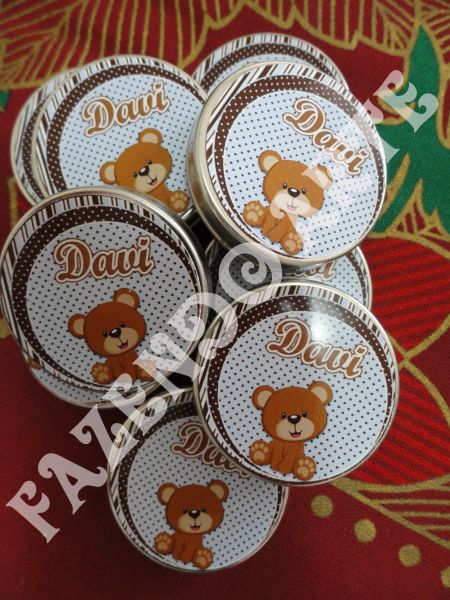 Latinha Urso Azul e Marrom